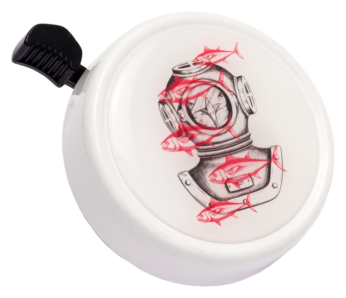 Liix Big Colour Fietsbel Diving Seagull Wit - diameter 70 mm