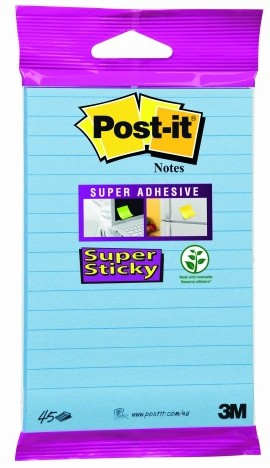 Post-It Super Sticky Notes Neptune Blue - 102x152mm