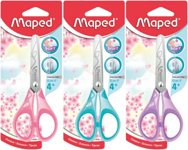Maped Schaar 13 cm Essentials Soft Pastel Symmetrisch - assorti - Prijs per Stuk