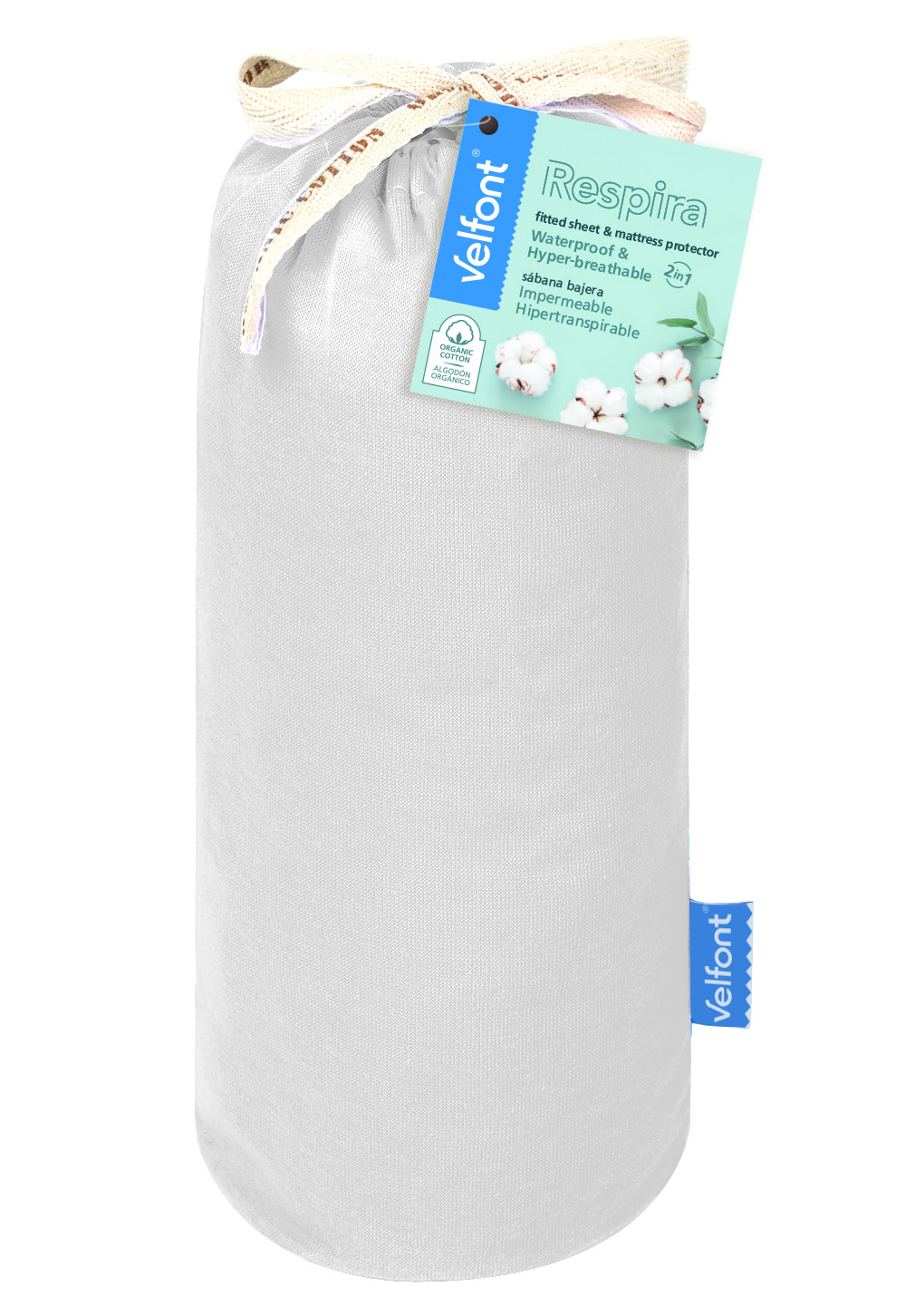 Respira Matrasbeschermer Hoeslaken 2in1 200x200 cm Wit Waterdicht Hoek 35 cm