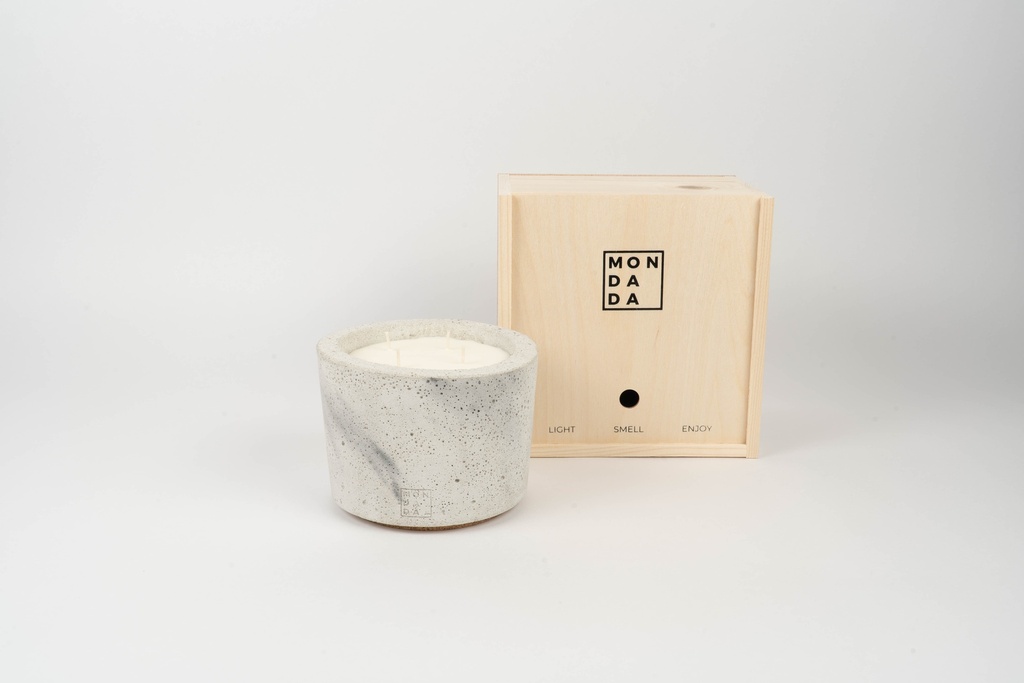 Mon Dada Geurkaars Urban Grey Marble S - Fire Me Up - 17.5x14 cm - Beton