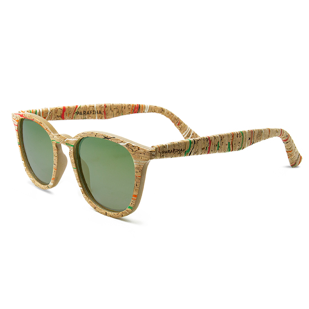 Parafina Zonnebril Eco Niebla Painted Cork - Pepper Green Lens