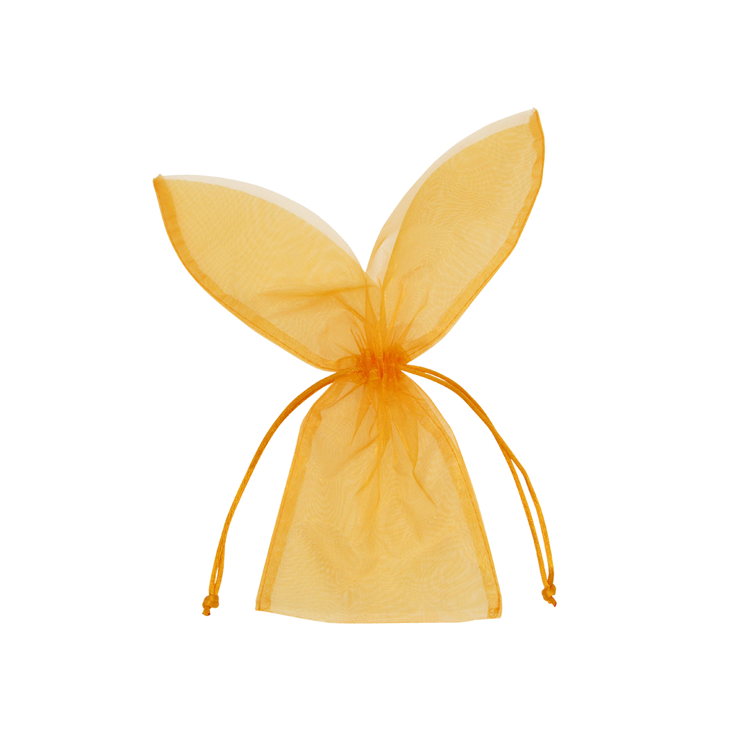 Organza Zakje Easter Bunny set 10 stuks 29x12 cm - Oranje