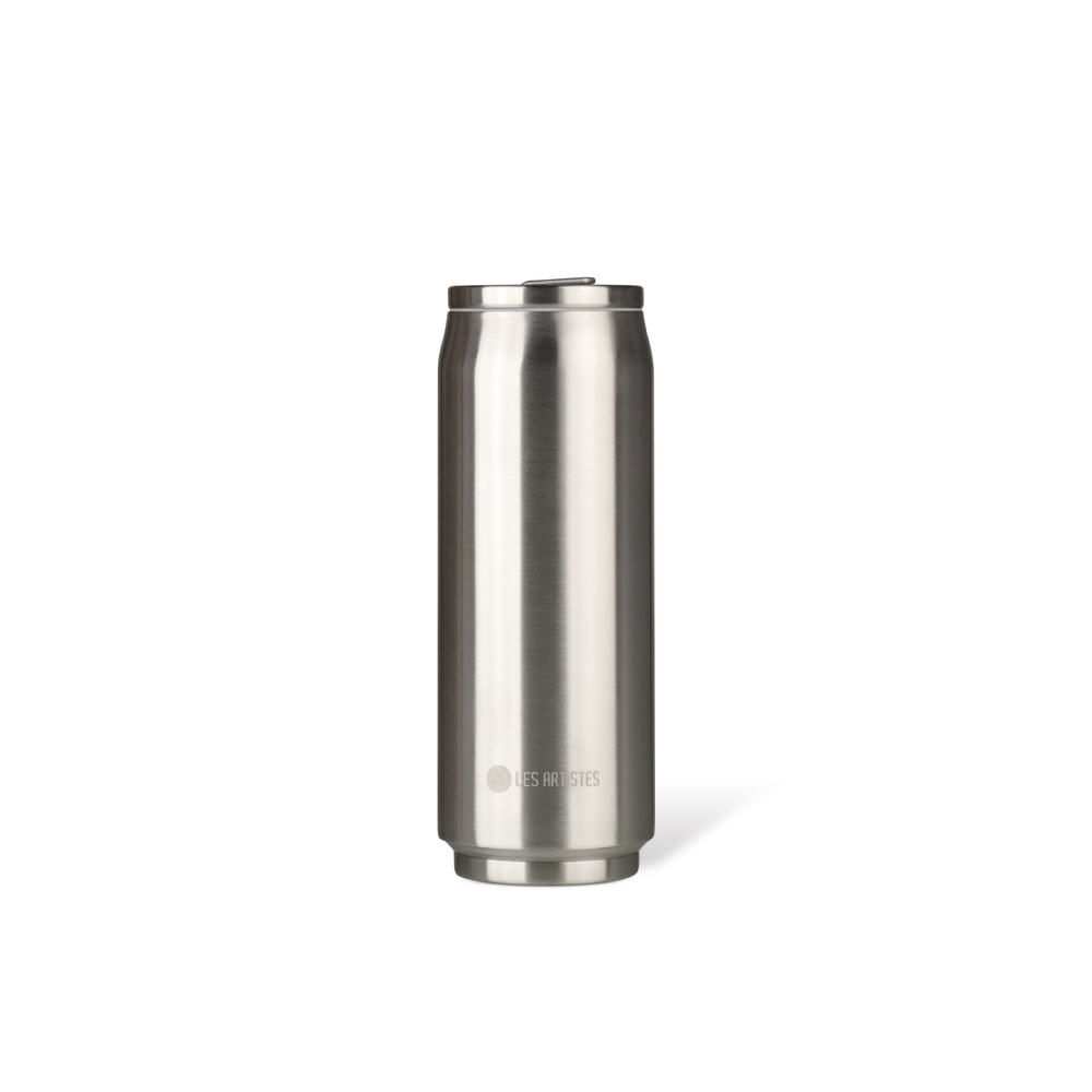 Les Artistes Paris Thermosbeker Grijs met Rietje RVS 500 ml