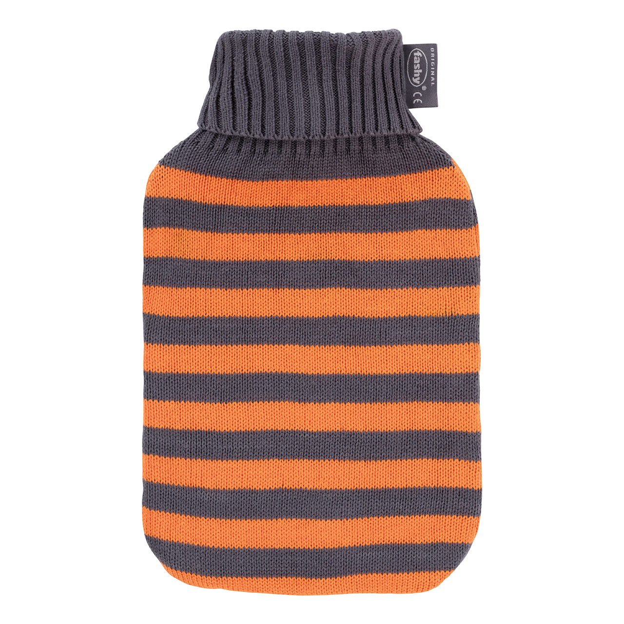 Fashy Warmwaterkruik 2 l Gebreide Hoes Oranje Gestreept