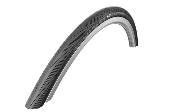 Schwalbe Lugano buitenband 700x25C Zwarte draadband voor koersfiets