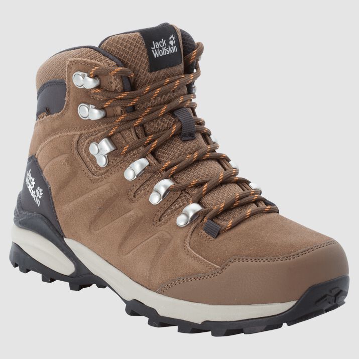 Jack Wolfskin Wandelschoen Dames Refugio Brown/Apricot - Maat 6/39H Hoog
