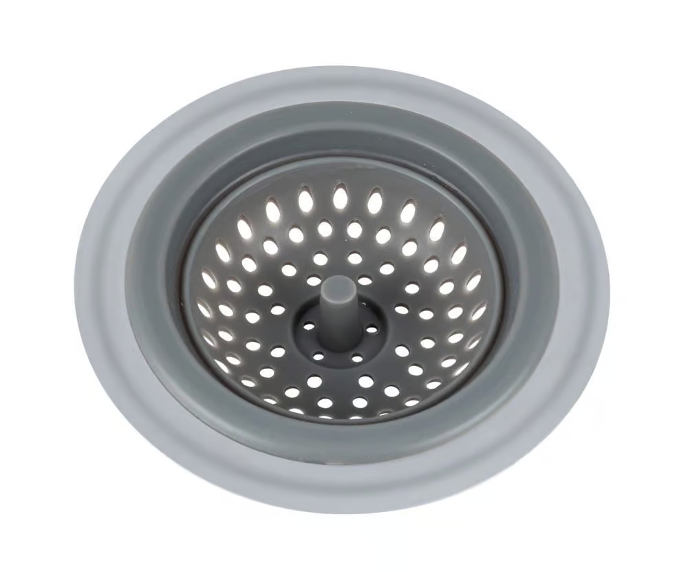 Wenko Afvoerzeef Edsi Grijs 11cm - RVS/Silicone