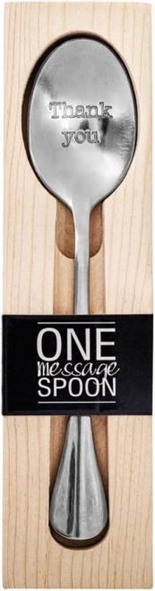 One Message Spoon Lepel met Tekst in Box Thank You