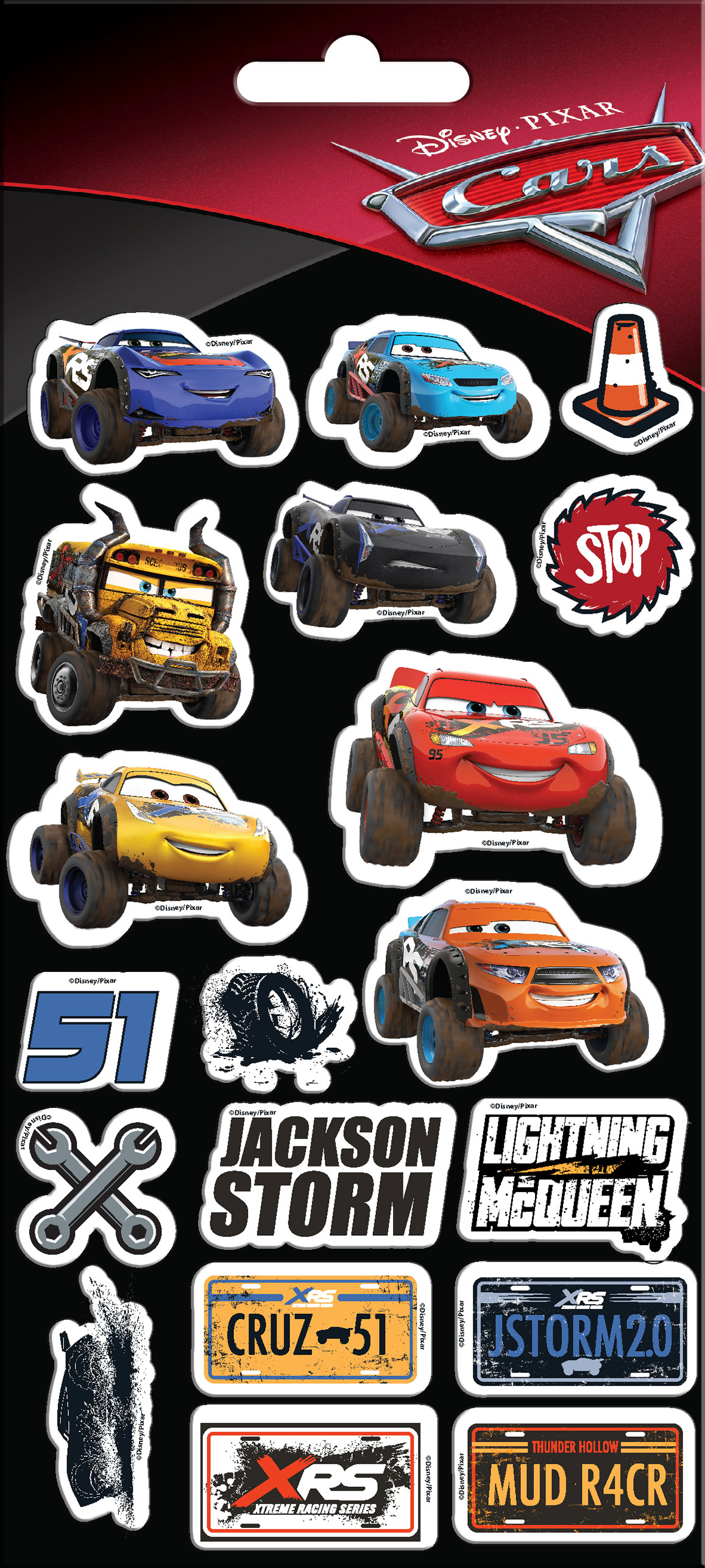 Cars Stickers Puffy 10x22cm