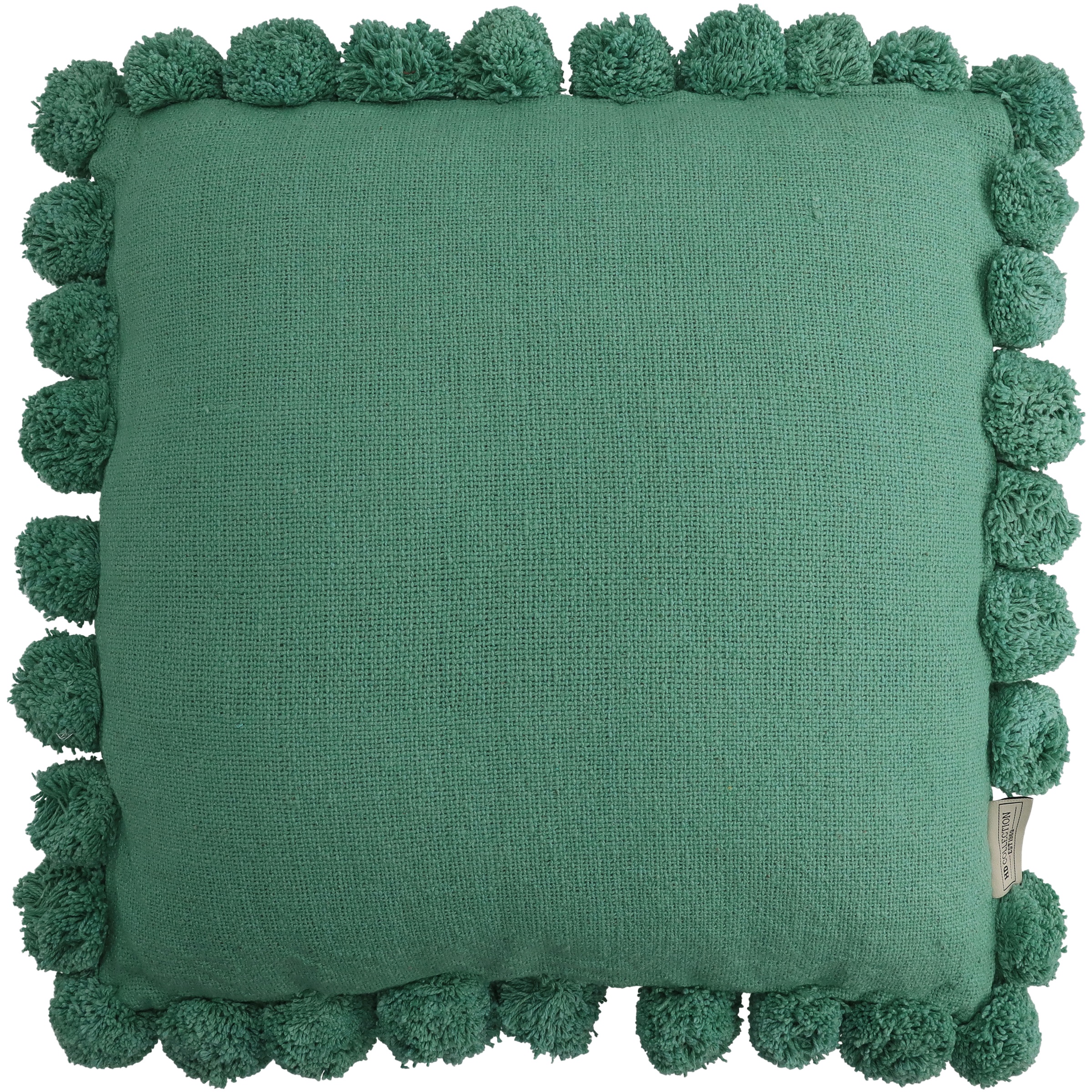 Kussen met Pompons 45x45cm Turquoise Katoen