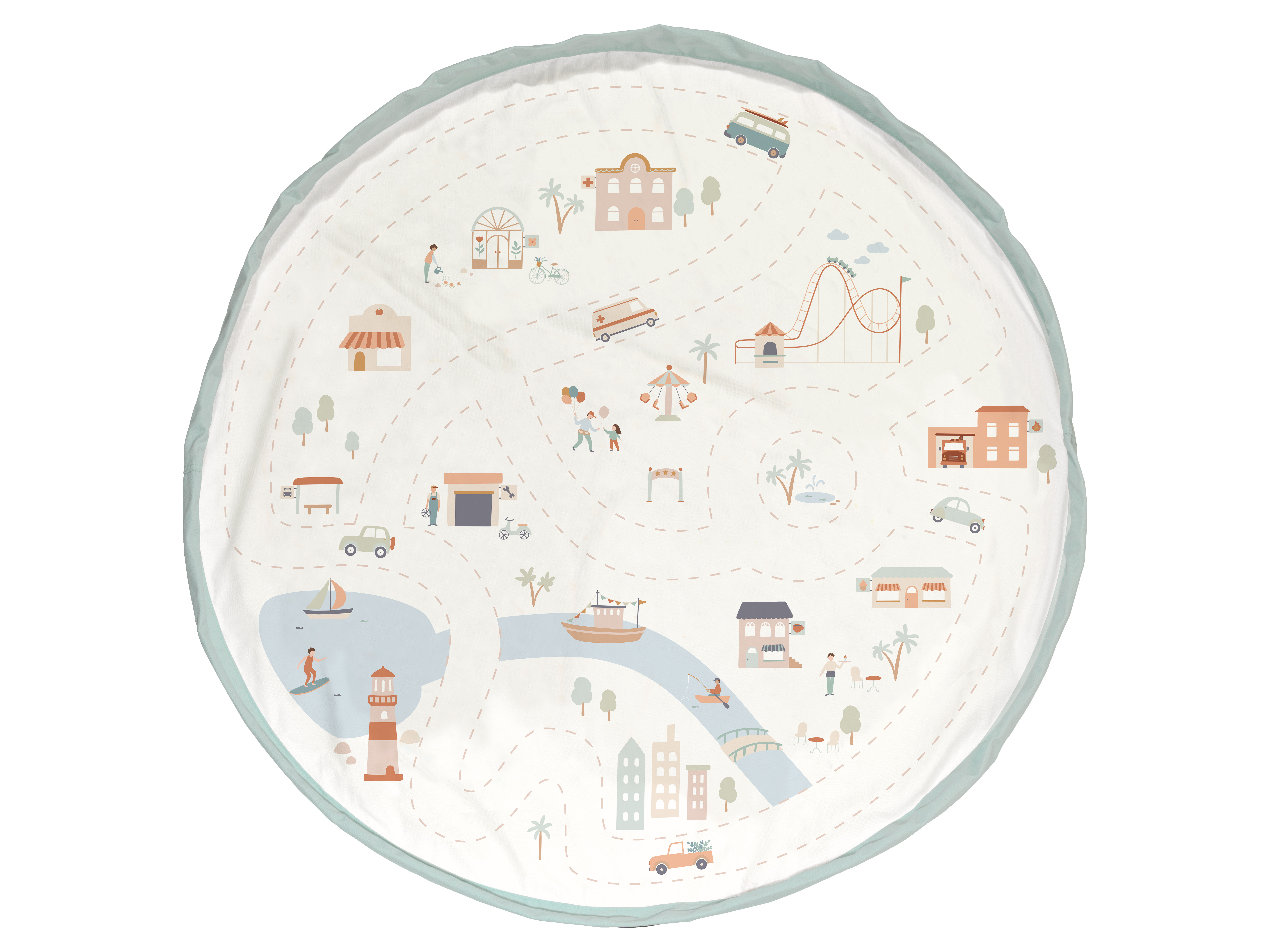 Play & Go Speelmat-Opbergzak Double Printed Citymap 140 cm