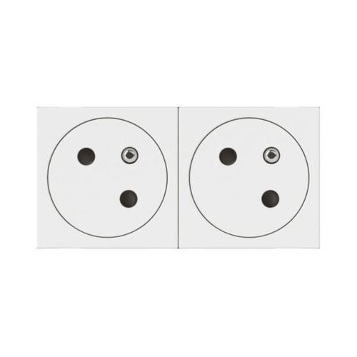 Legrand Mosaic Contactdoos Dubbel Wit 2x 2P+A