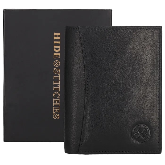 Hide & Stitches Portemonnee TK 12x9x2 cm - Zwart - Leder