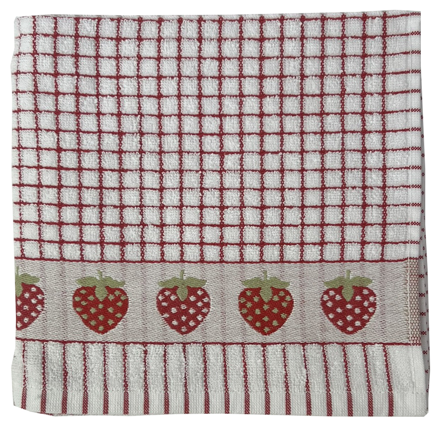 Samuel Lamont Keukenhanddoek Poli-Dri Jacquard Red/Strawberry 50x70 cm