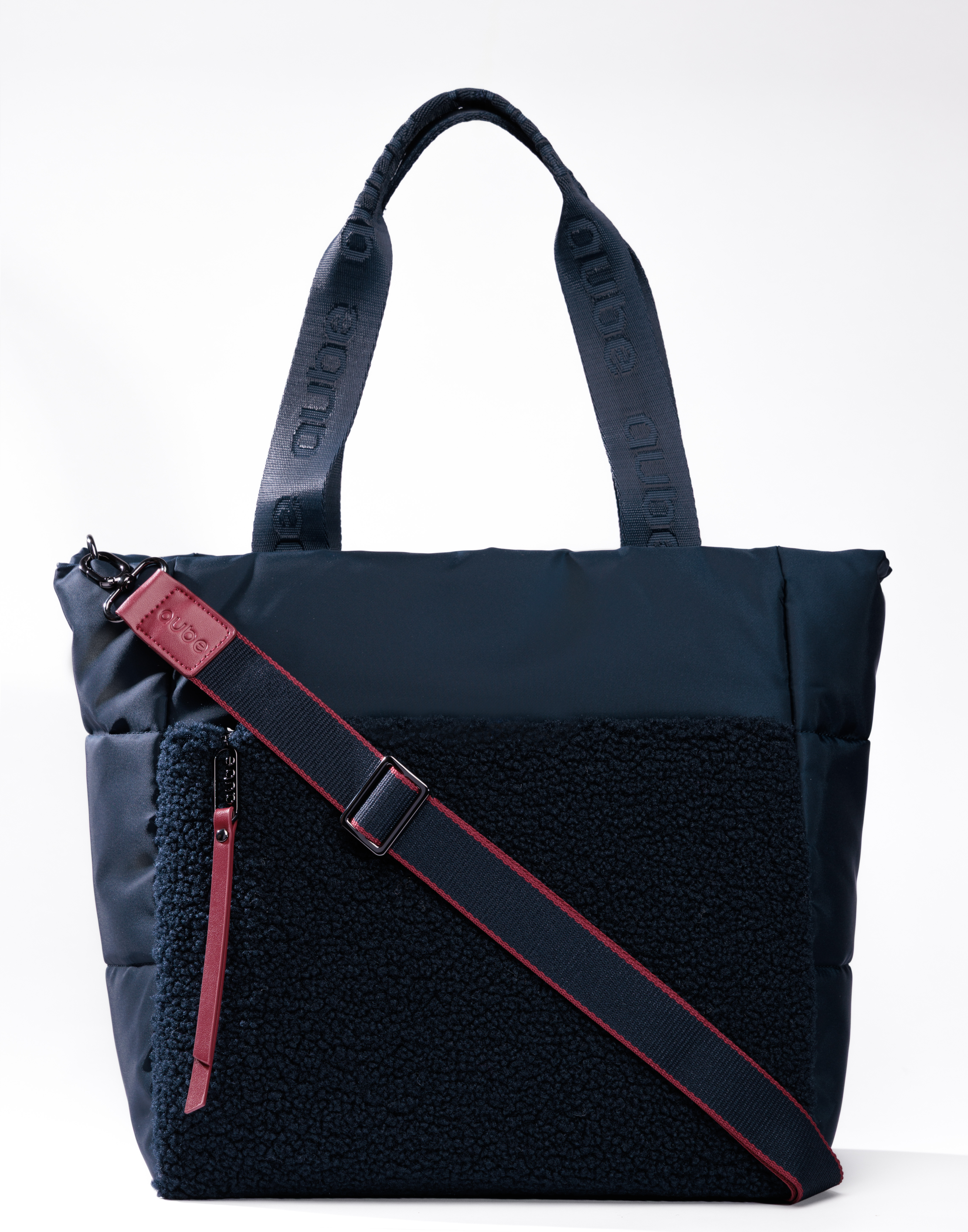 Aube Tote Bag Cumulus Teddy Navy Blue 31x29x15 cm