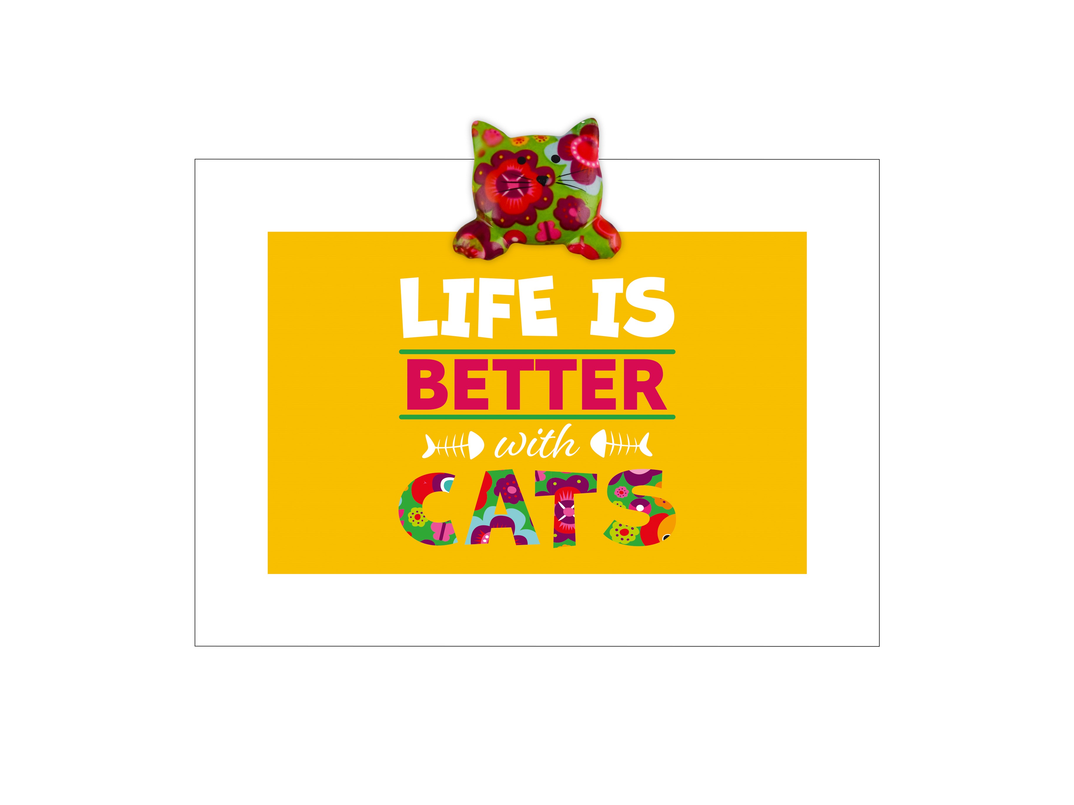 Pomme-Pidou Happy Pet Quote 21x14.8 cm Life is Better with Cats