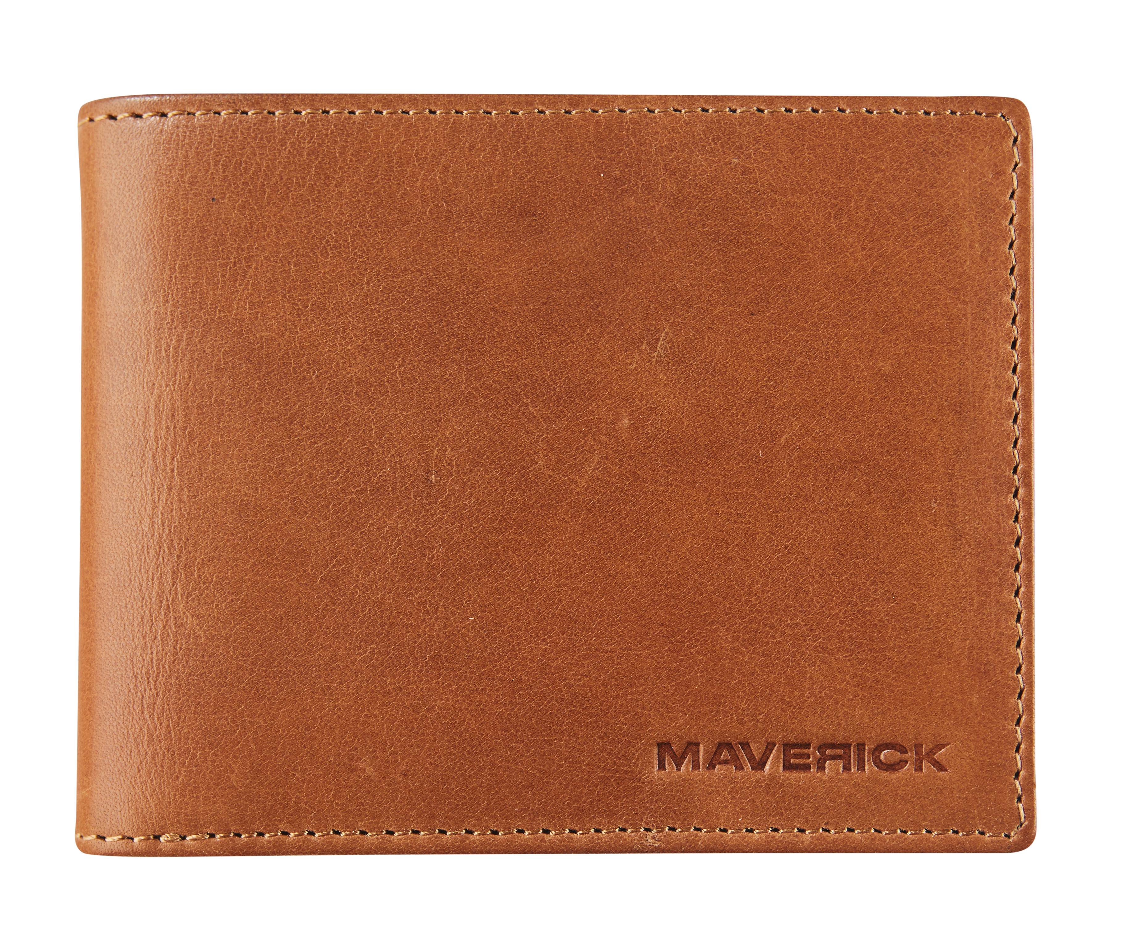 Maverick Billfold New Men met Rits Cognac - RFID - met Kaarthouder - Leder