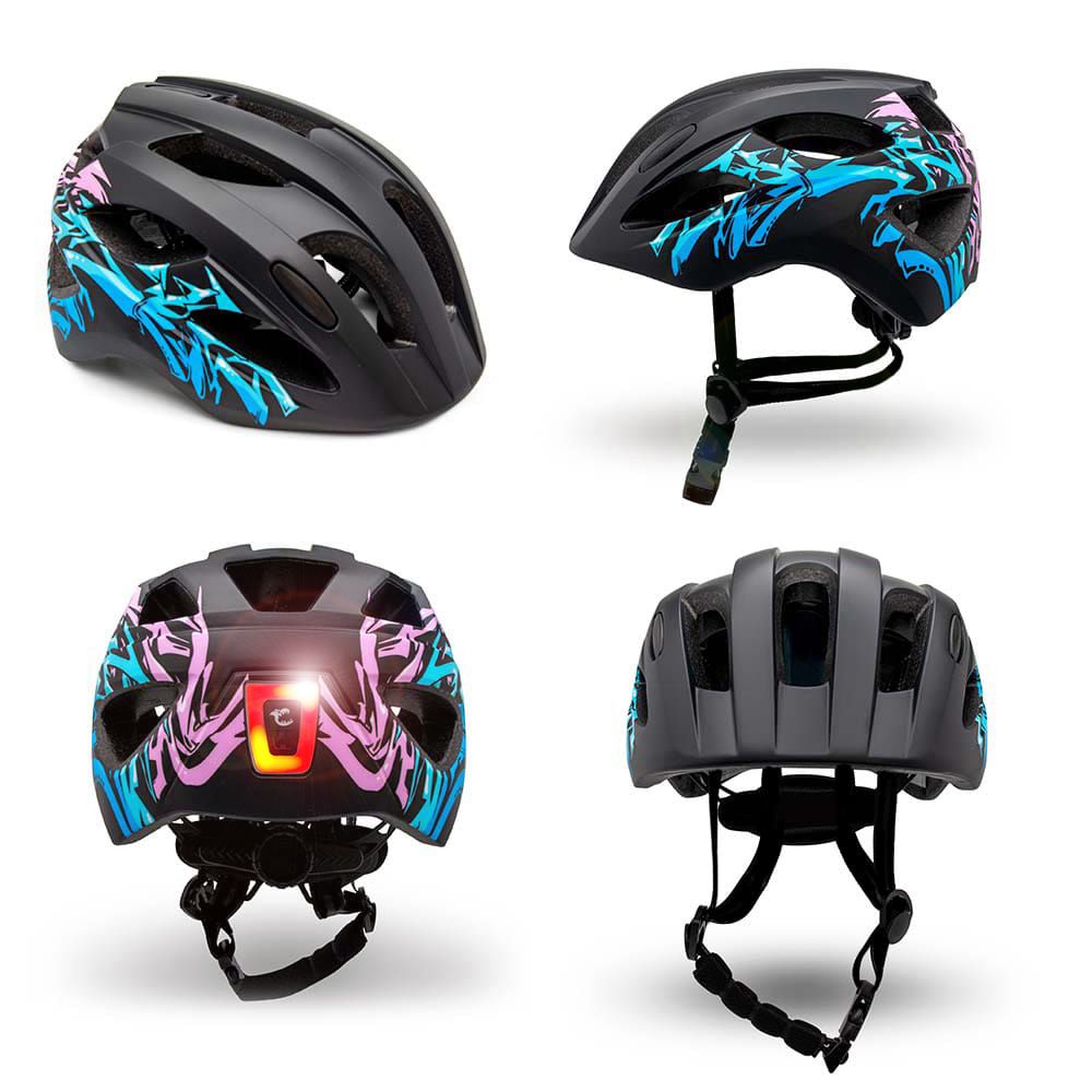Crazy Safety Fietshelm Grafitti Dark Blue M 54-58 cm 6-12 jaar