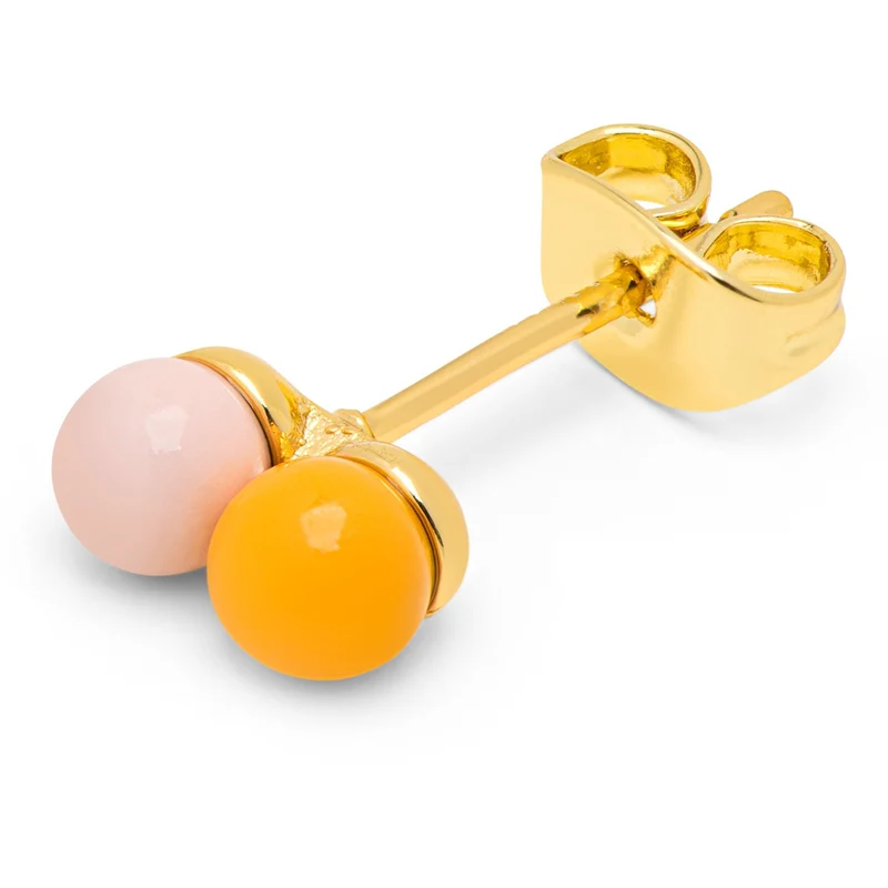 Lulu Copenhagen Oorring Double Color Ball pink-Sunflower