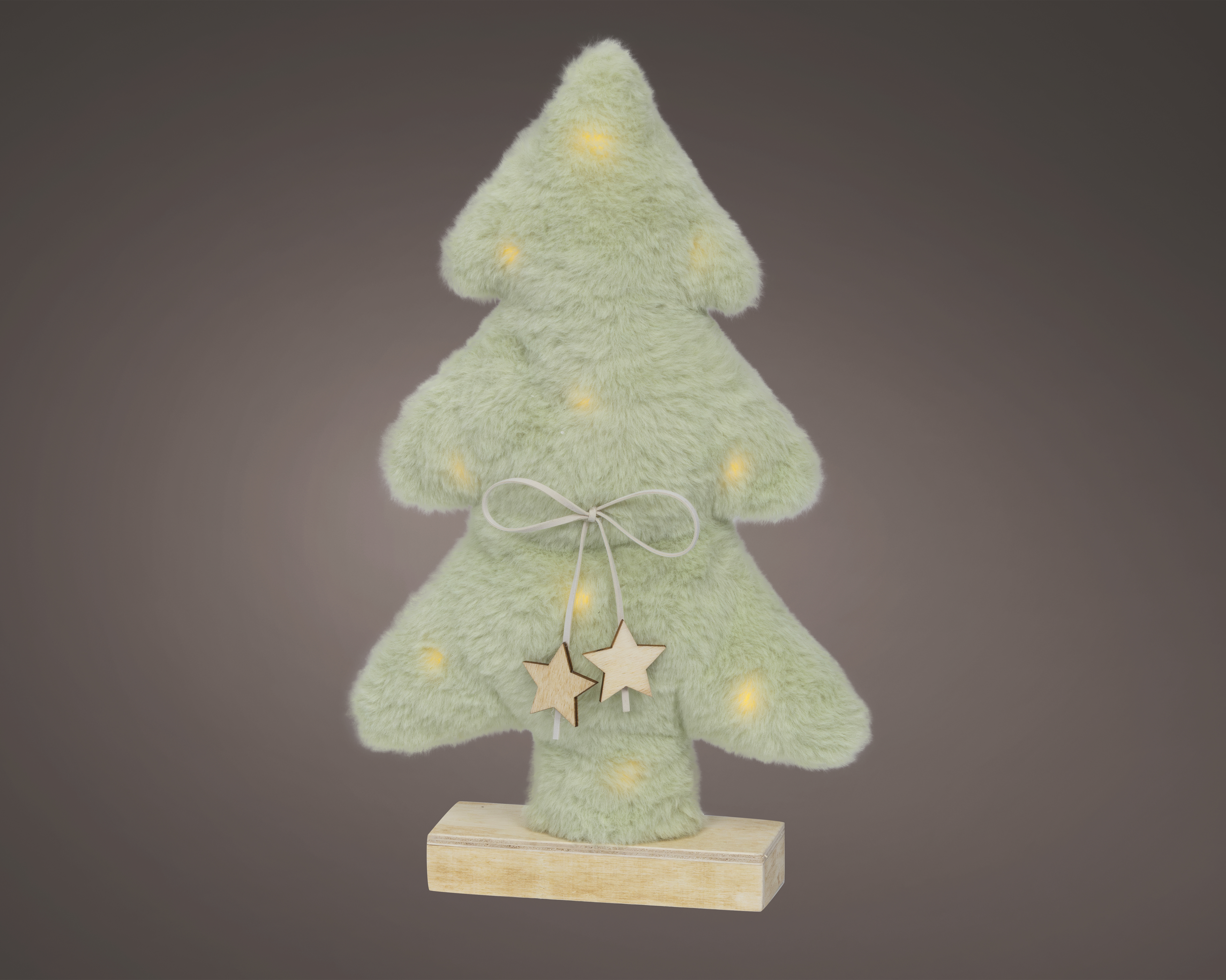 Decoboom Micro LED Groen 20x5x33.5 cm - Faux Fur - Warm Wit - met Batterijen (excl.)