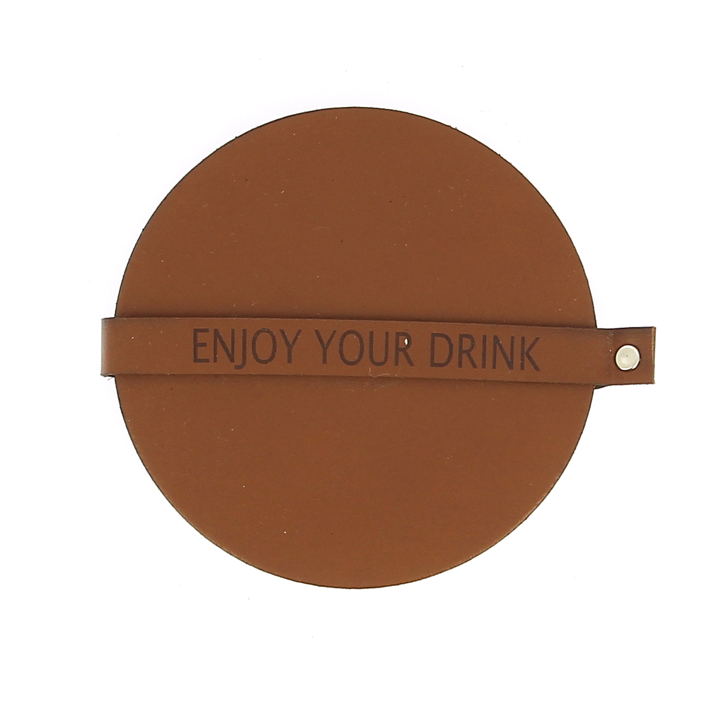 Enjoy Your Drink Glasonderzetter Leder Rond - Dark Cognac - 6 stuks Enjoy Your Drink Glasonderzetter Leder Rond - Dark Cognac - 6 stuks