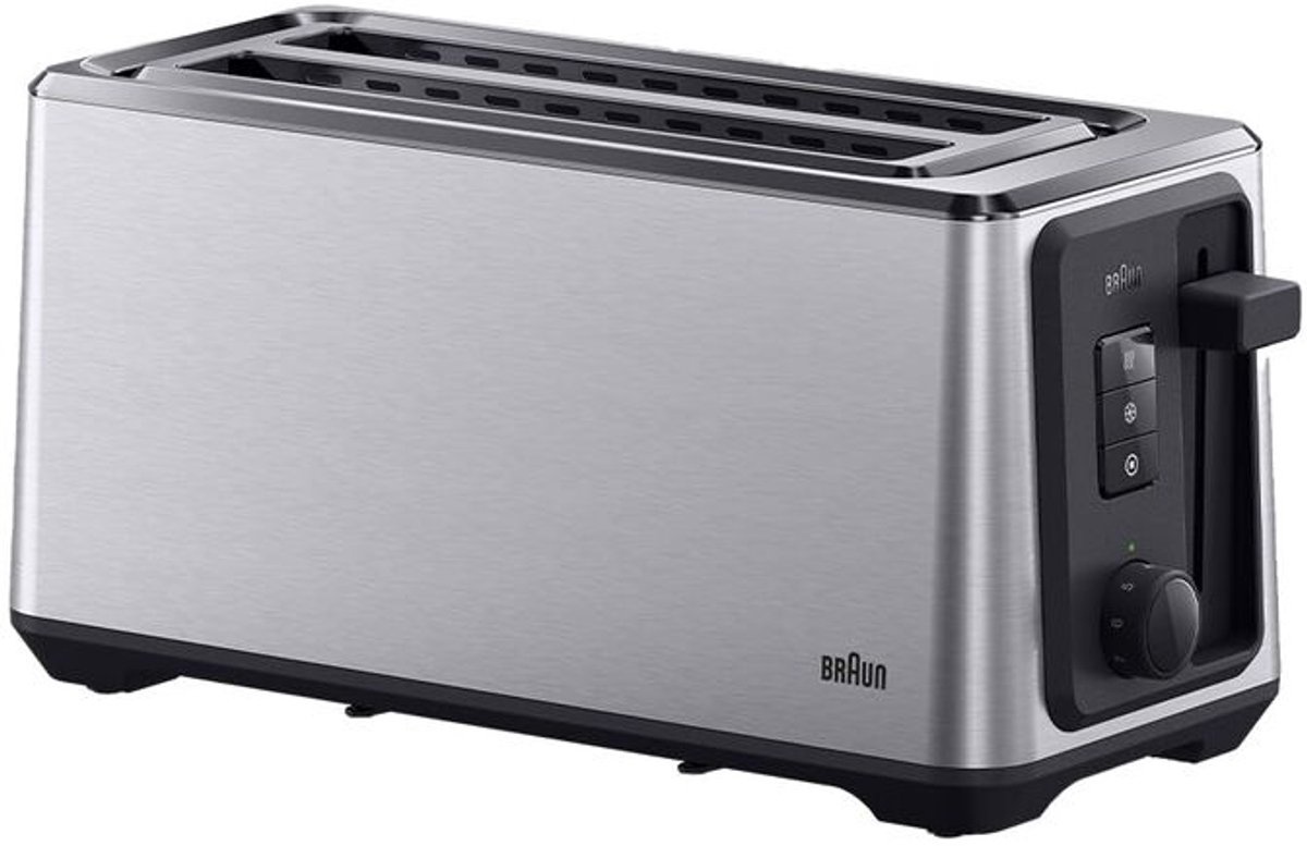 Braun Broodrooster dubble lange snede, 1500 watt, aluminium
