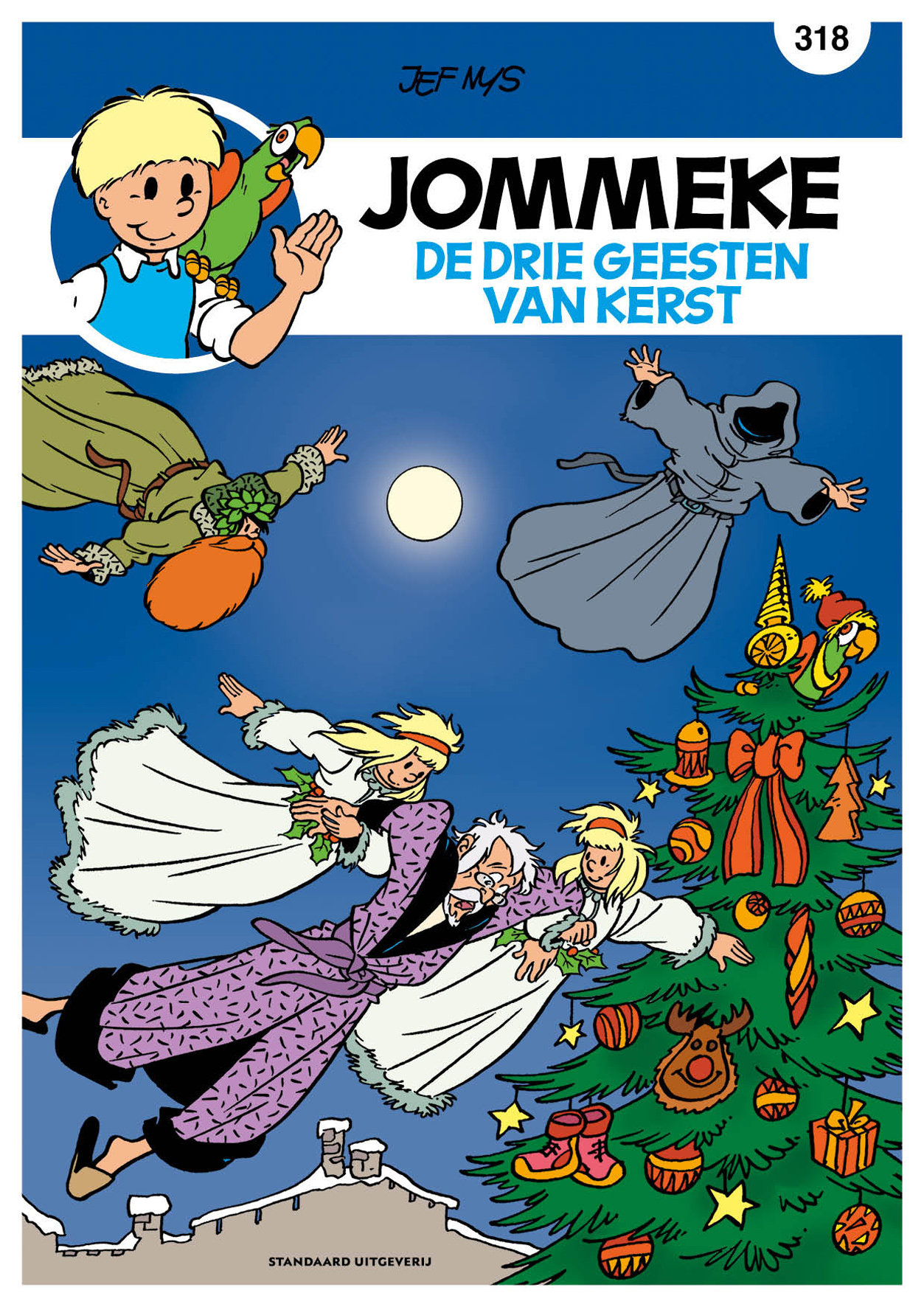 Stripverhaal Jommeke 318 De drie Geesten van Kerst