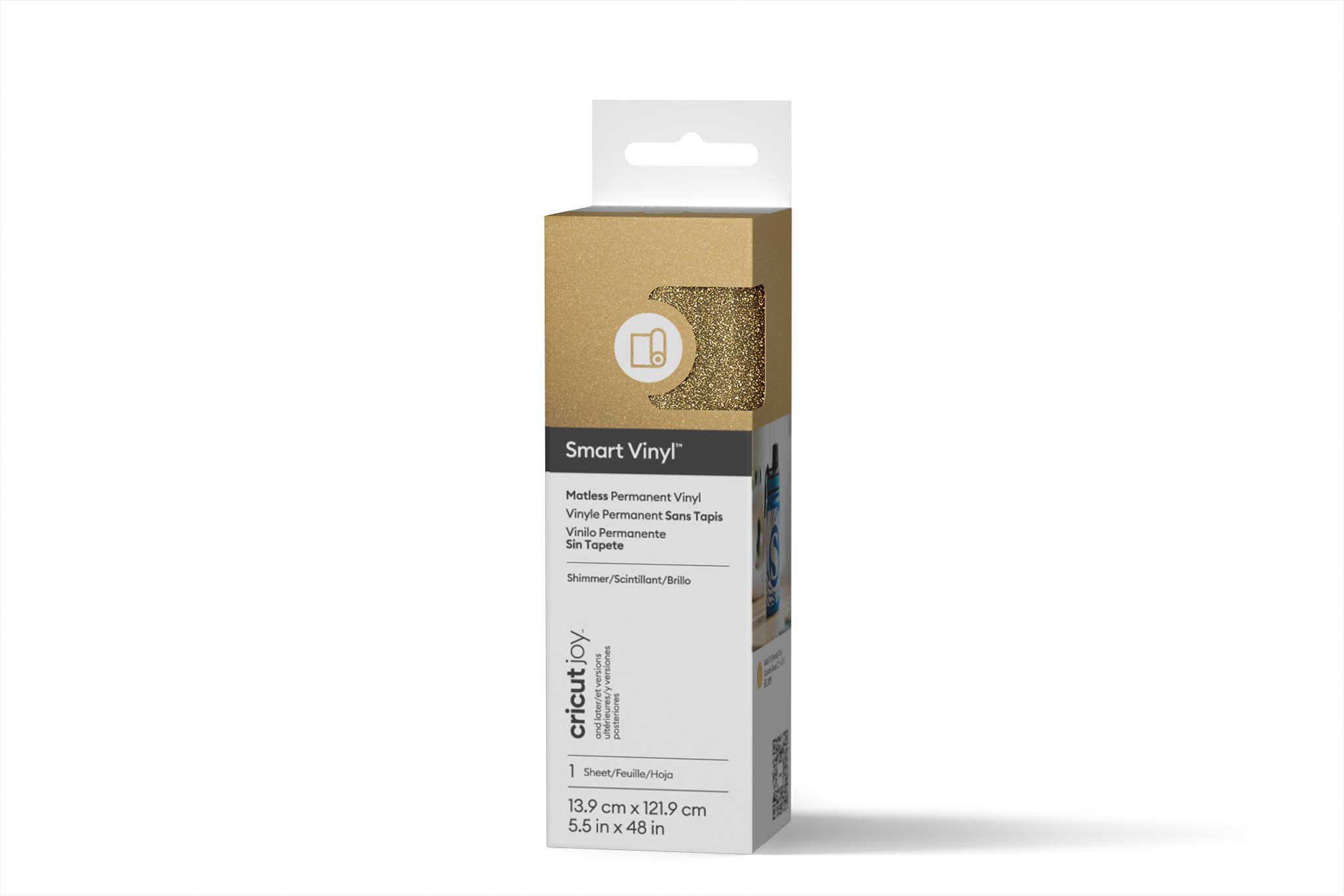 Cricut Joy Smart Vinyl Permanent 14x122 cm - Goud met gloed (1 vel)