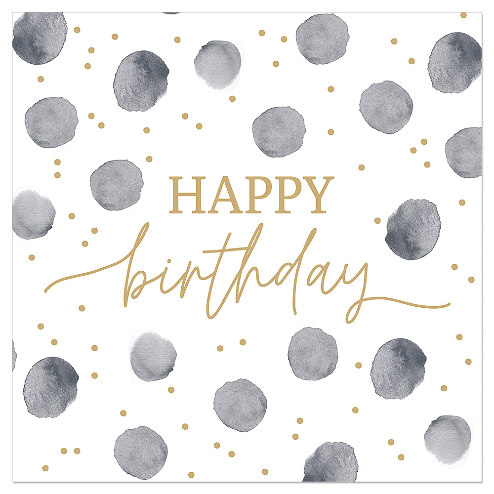 Artebene Servetten 33x33cm Happy Birthday Antraciet