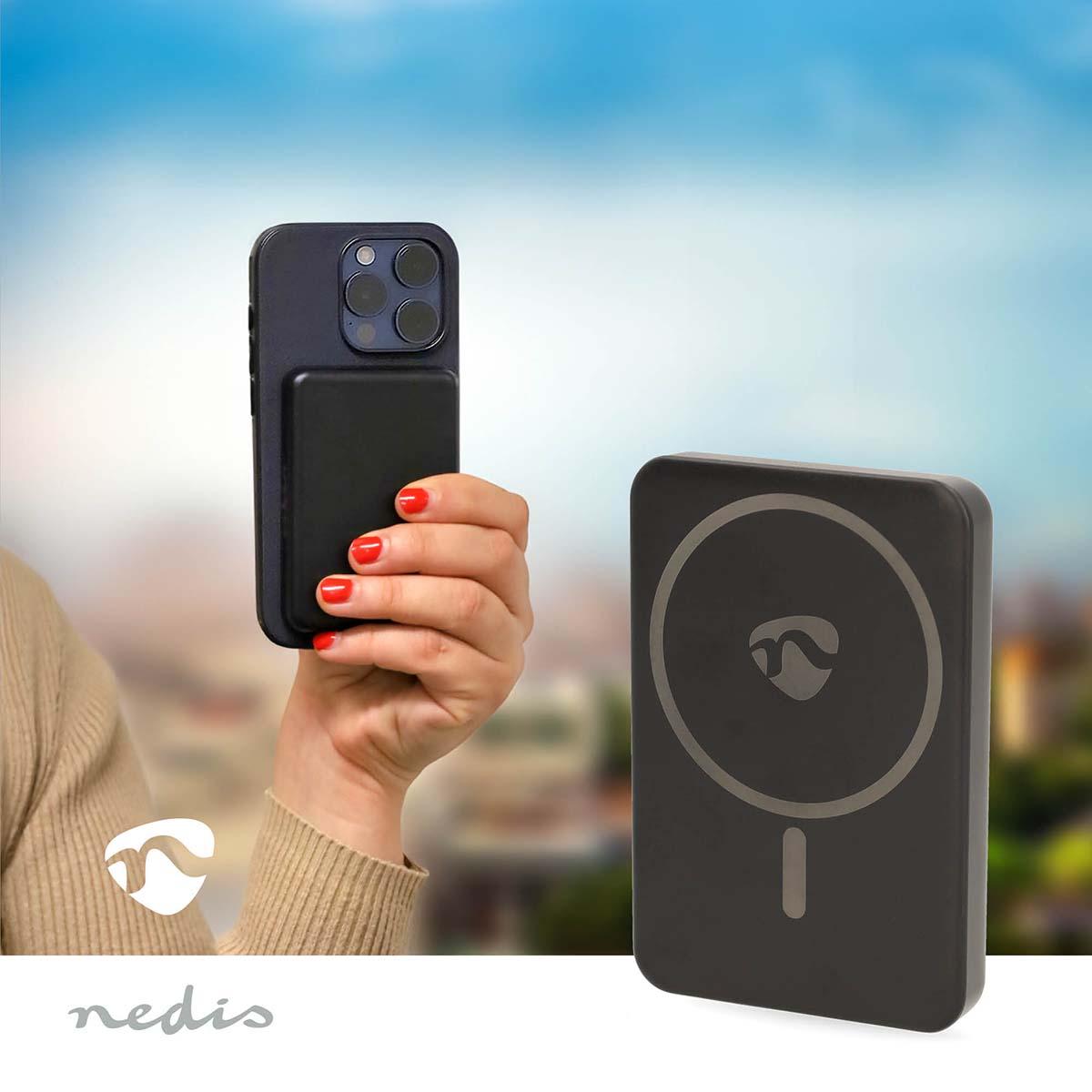 Nedis MagSafe Powerbank 5000 mAh Draadloos Opladen
