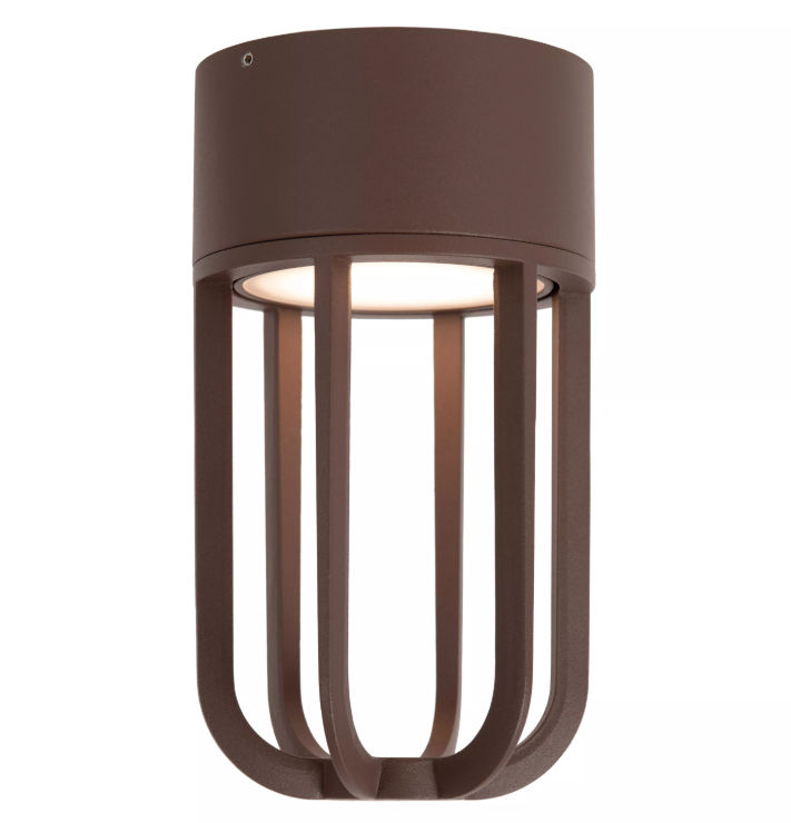 Lucide Wells Plafondlamp Buiten Roestbruin 1x 8W 540lm 2700K IP54 Essential