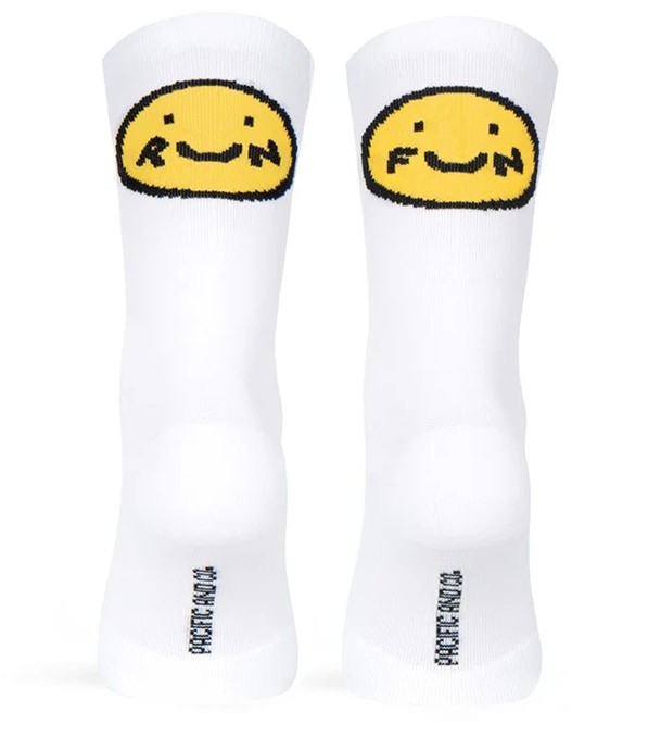 Pacific and Co Sportsokken Unisex Smile Run White - L/XL - 42-45