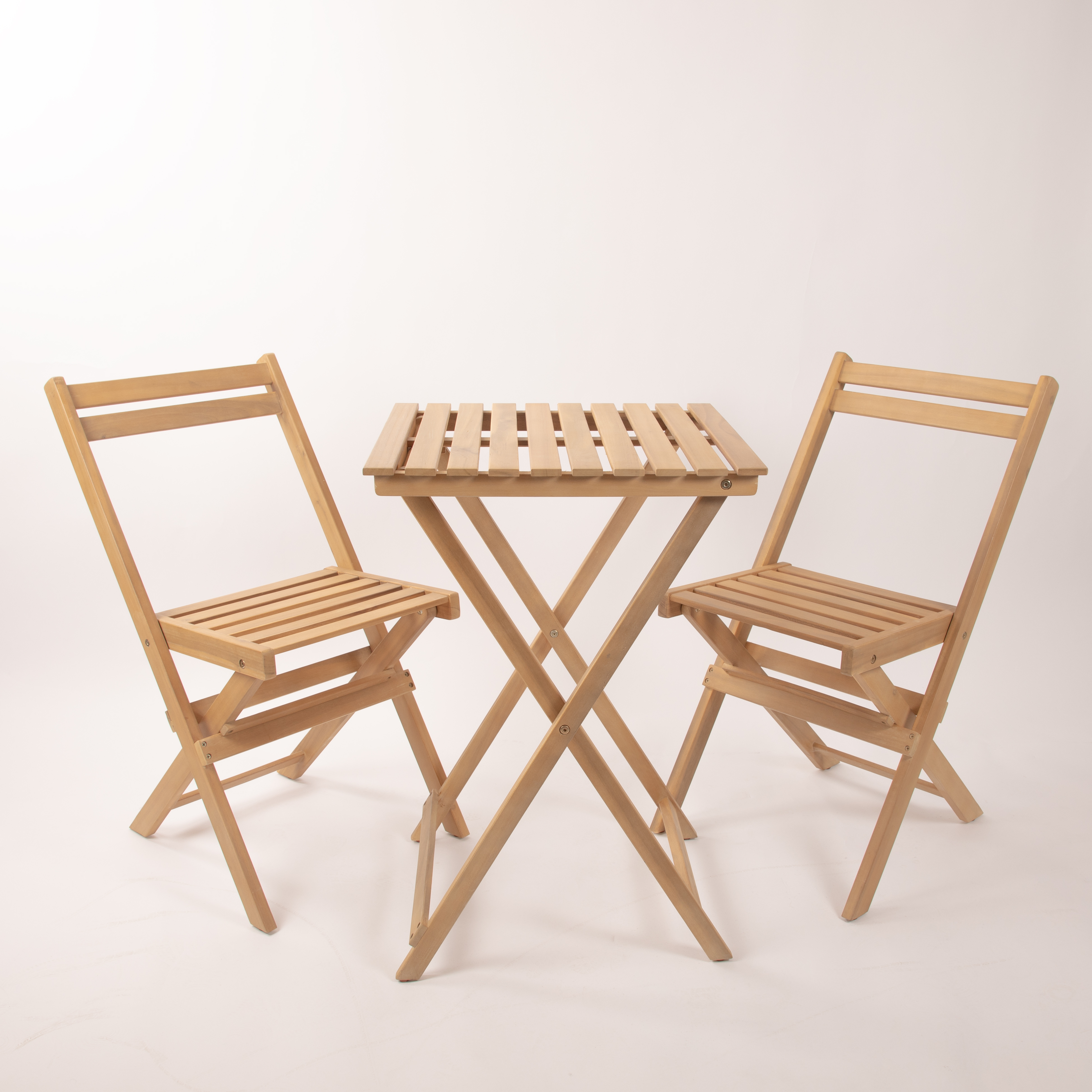Balkonset Estero Acacia Opplooibare Tafel & 2 Stoelen