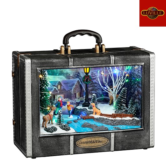 Luville Koffer Merry Christmas 26.5x13x22 cm - op Batterijen (excl.)
