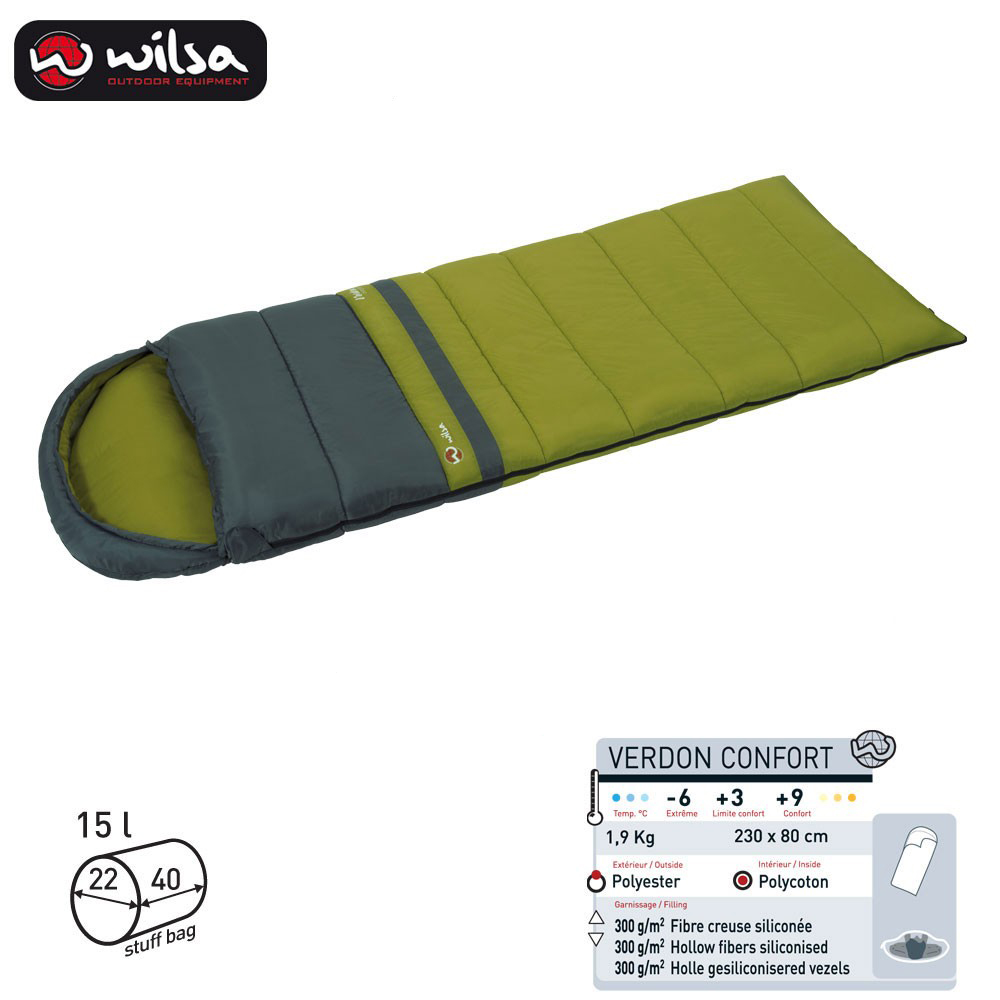 Wilsa Slaapzak Verdon Confort 230x80cm Groen