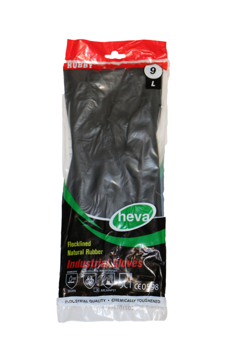 Heva Handschoenen Rubby Rubber Zwart Industrieel L