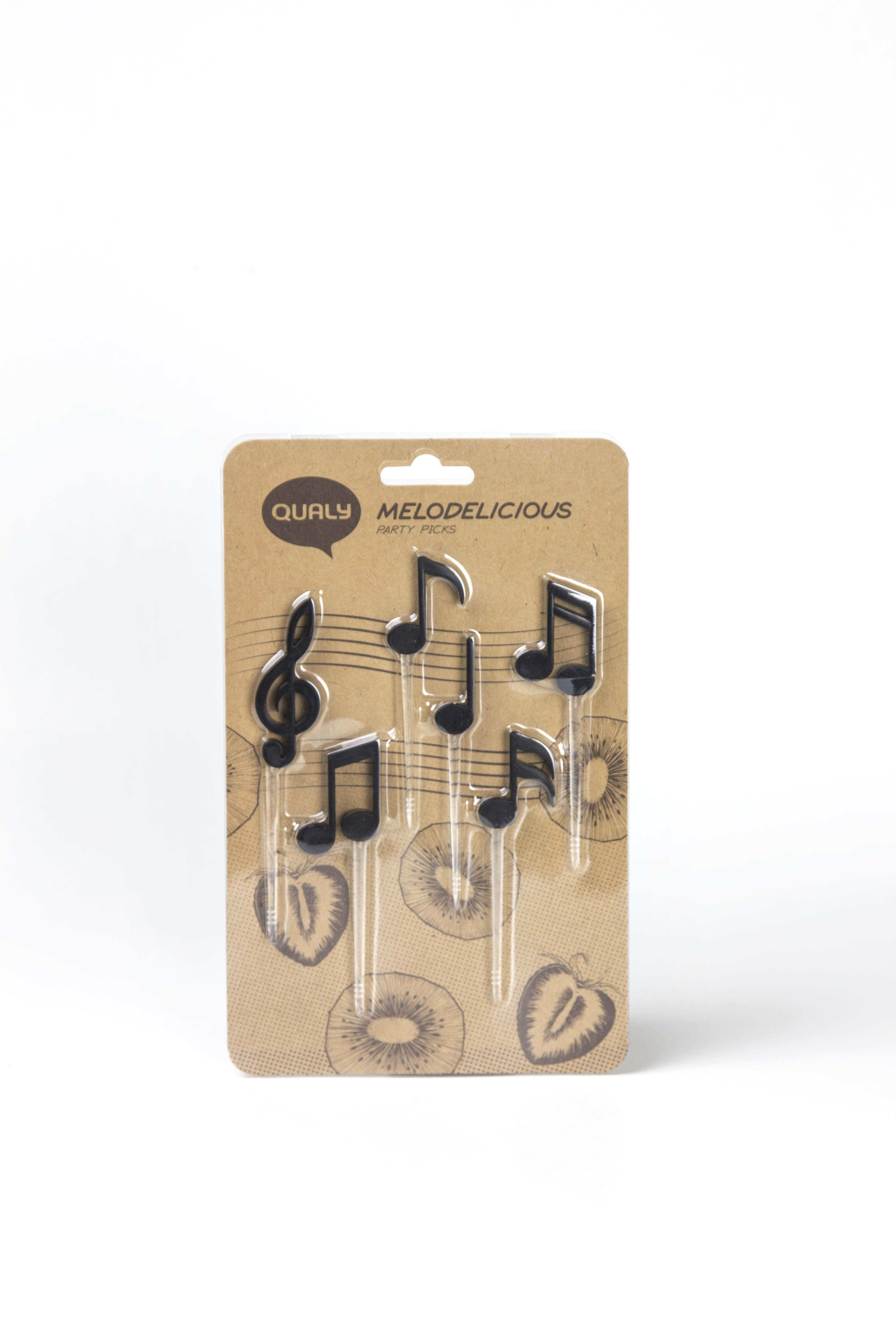 Qualy Cocktailprikkers Melodilicious Set 6 stuks - Zwart