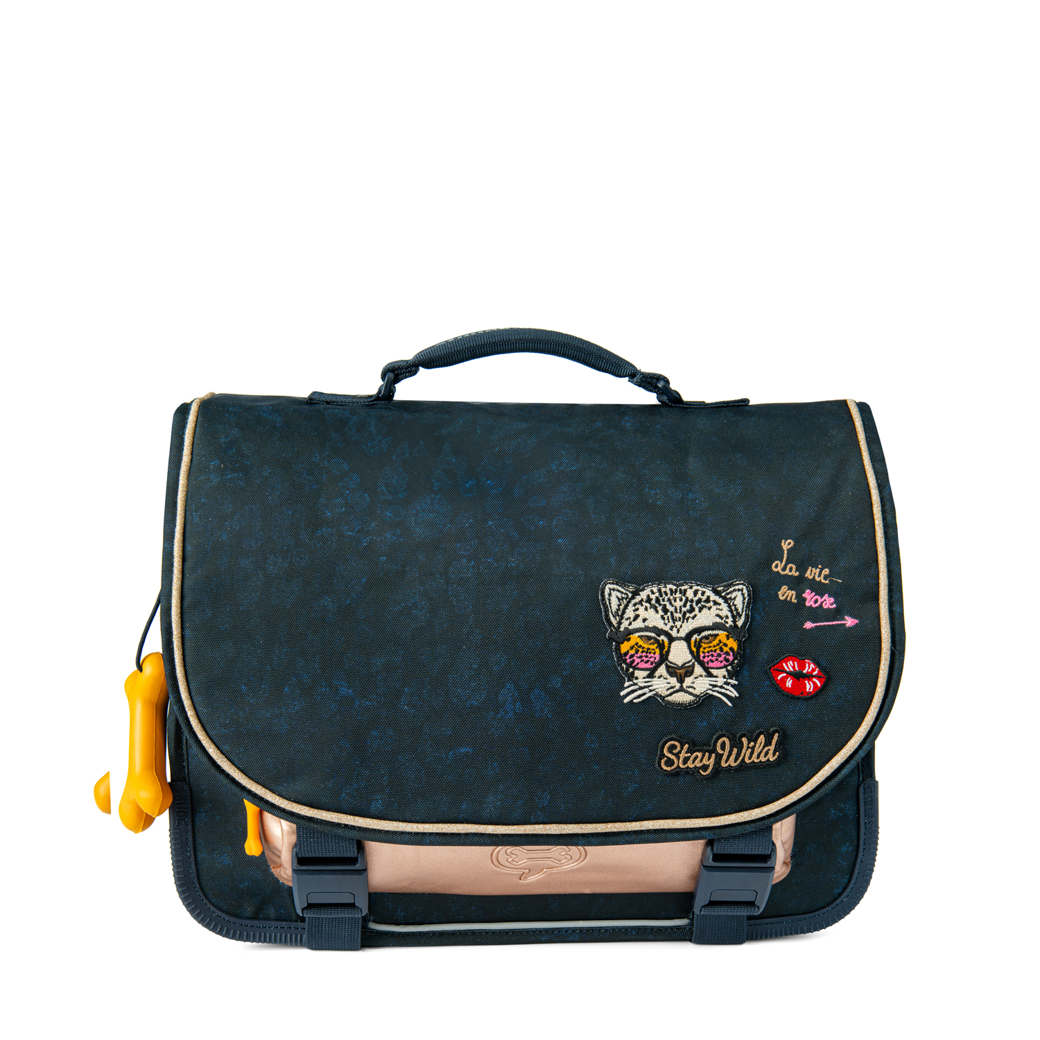 STONES and BONES Boekentas Lotus PL 13l La Vie En Rose Navy 38x14x28 cm
