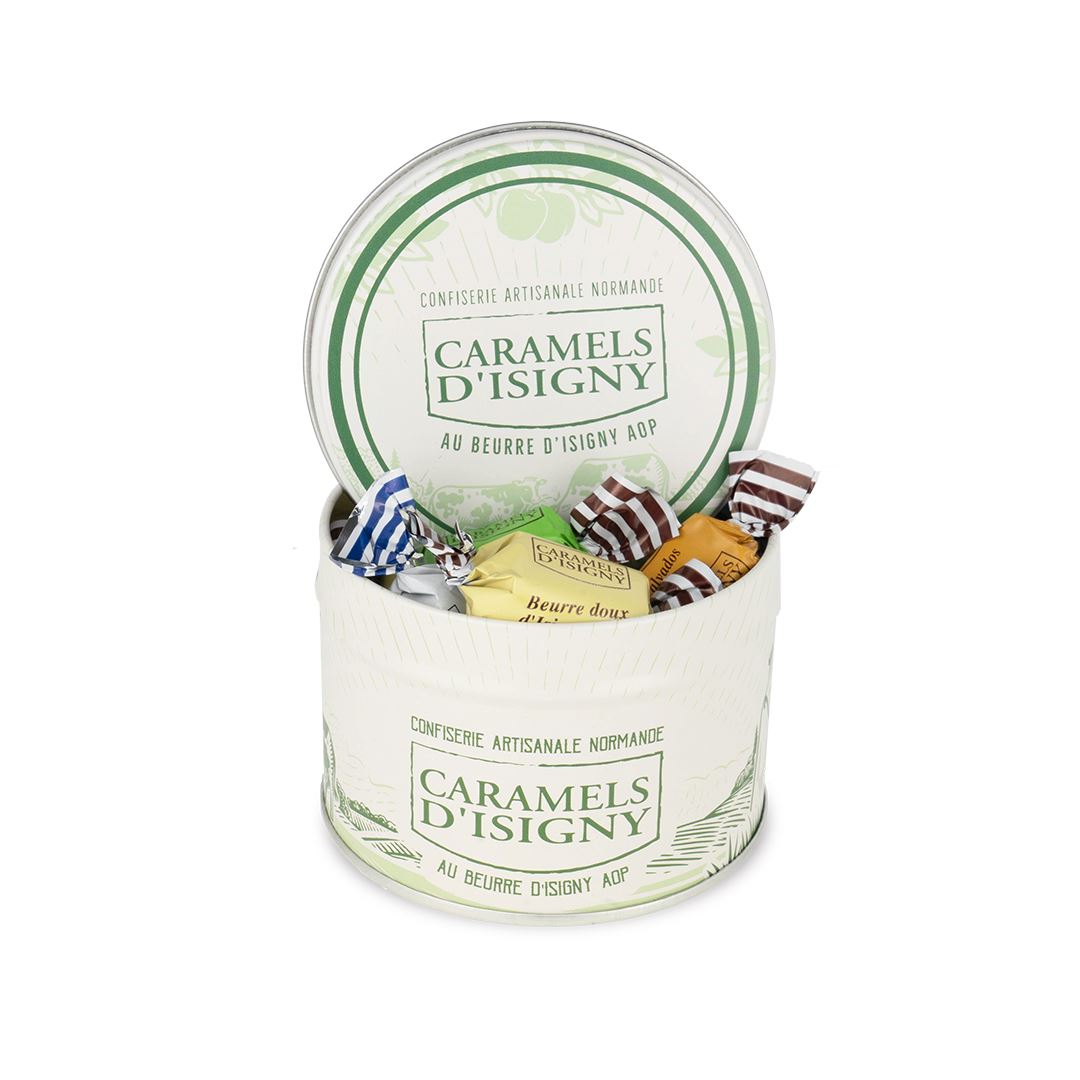 Caramels d'Isigny Caramels Normandie 100g - in Ronde Metalen Doos