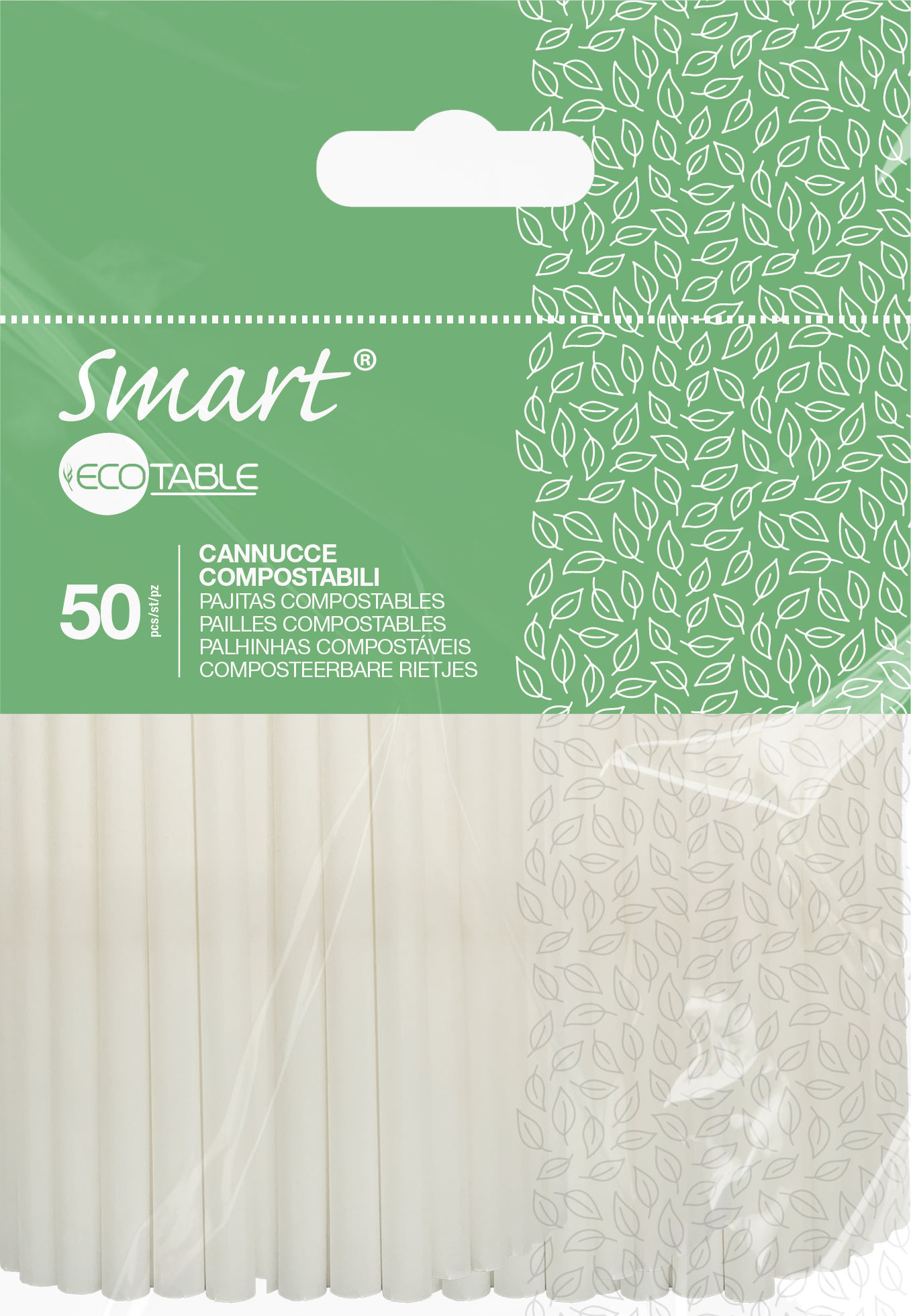 Perla Festa Rietjes Wit Bioplastic Composteerbaar 13.5cm - 50 stuks