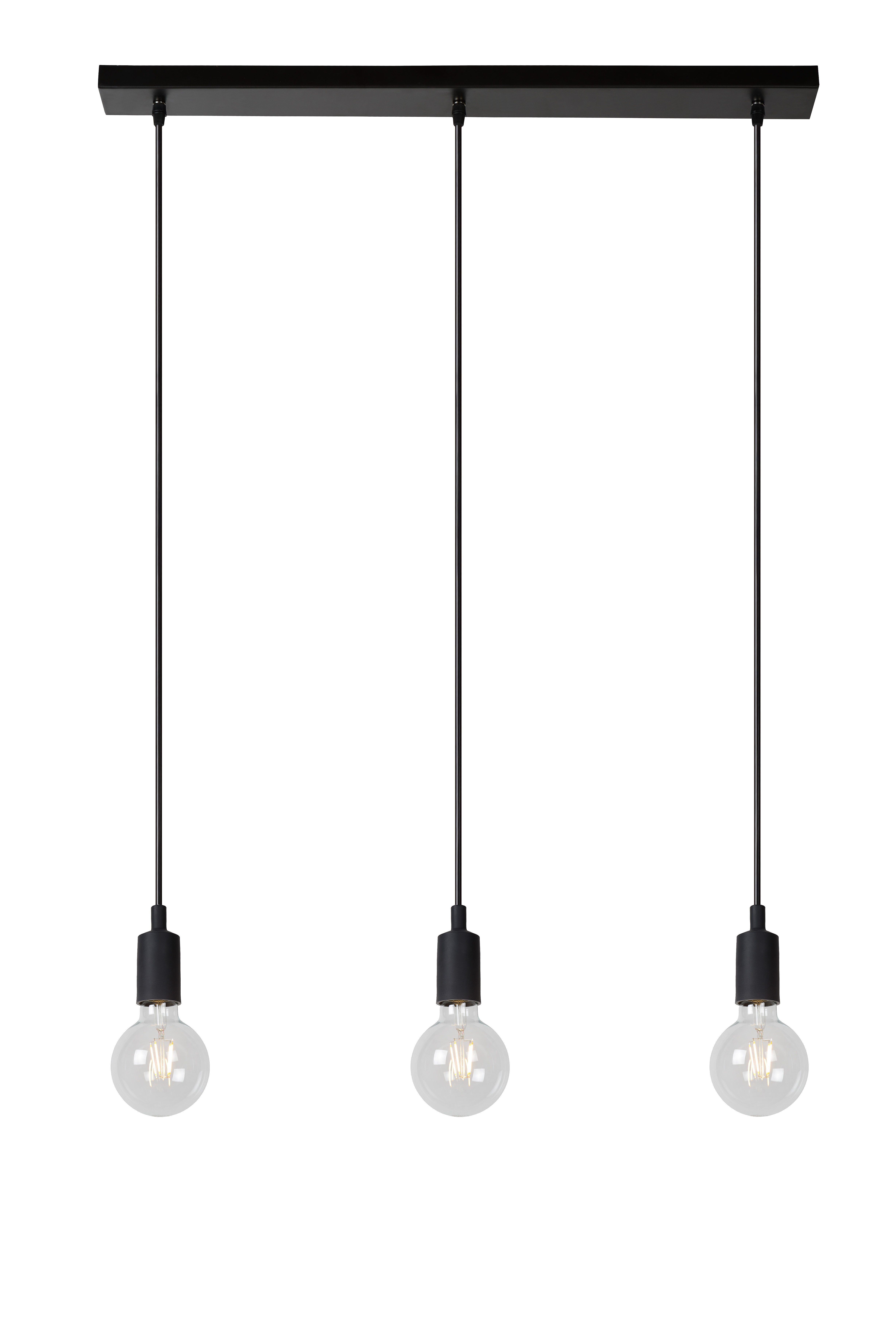 Lucide Fix Hanglamp Zwart 3x E27