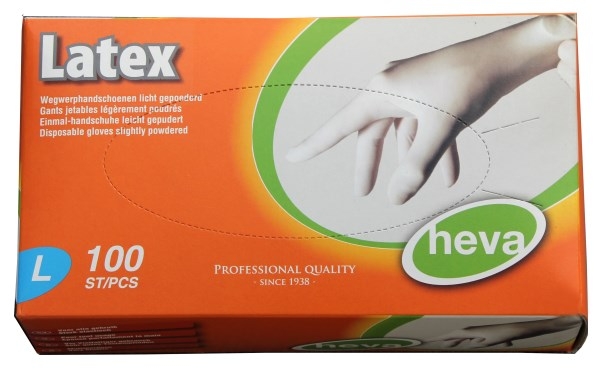 Heva Wegwerphandschoenen Latex AQL L - 100 stuks