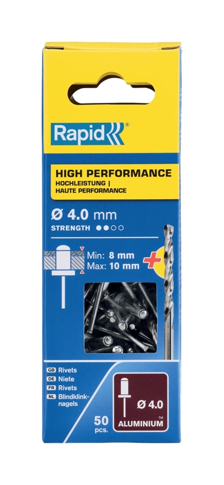 Rapid Blindklinknagels 4x14 mm 50 stuks + boor