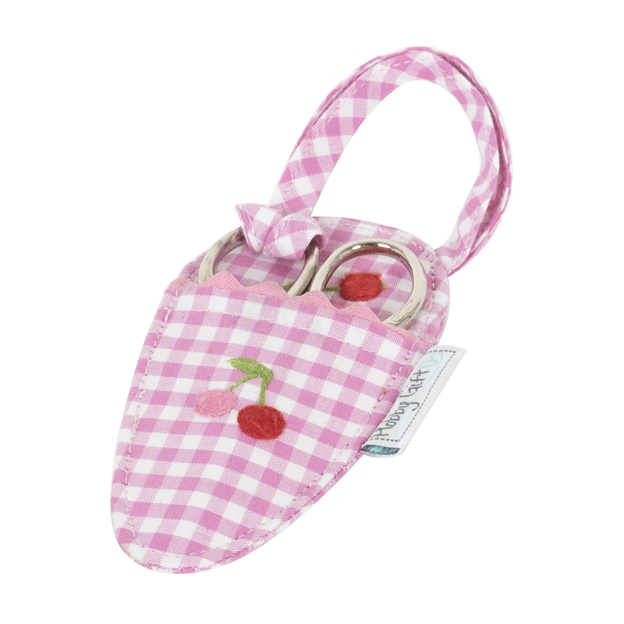 Hobby Gift Schaar met Etui Kersenpatroon Geborduurd 5,5x11 cm