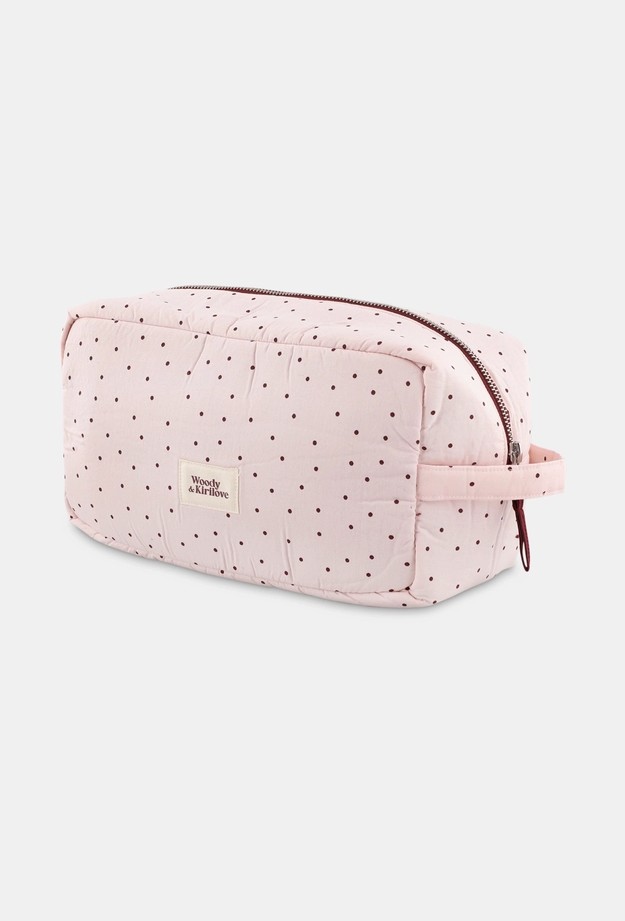 Woody & Kirilove Toilettas 28x15x14 cm Roze Bolletjes Print One Size