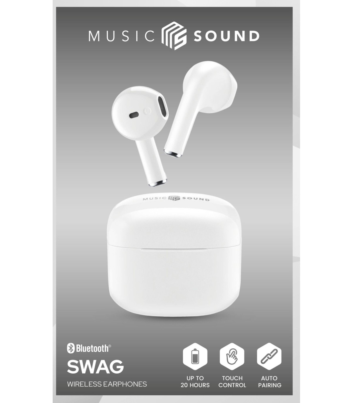 Music Sound In-ear TWS Swag, BT, wit