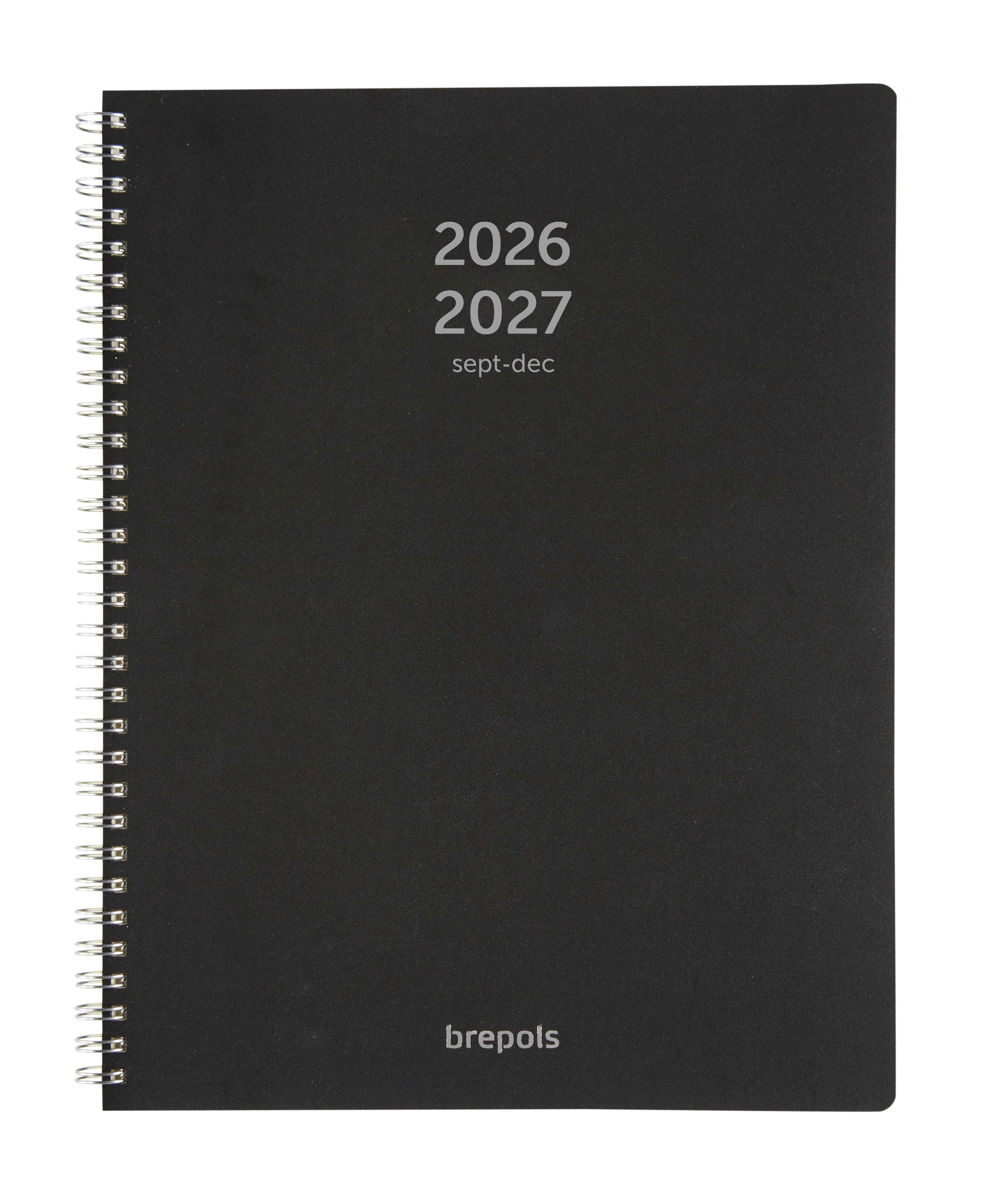 Brepols 16M Agenda 2026-27 A4 Polyprop 1week/2pag Zwart Spiraal 21x27 cm