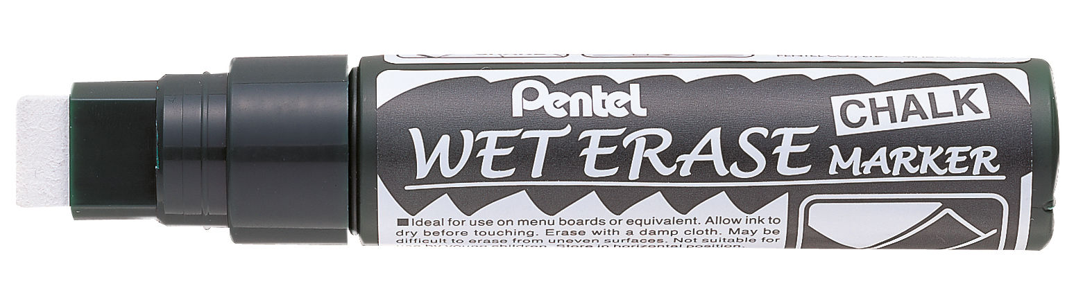 Pentel Uitwisbare Krijtmarker Schuine Punt Extra Breed Wit