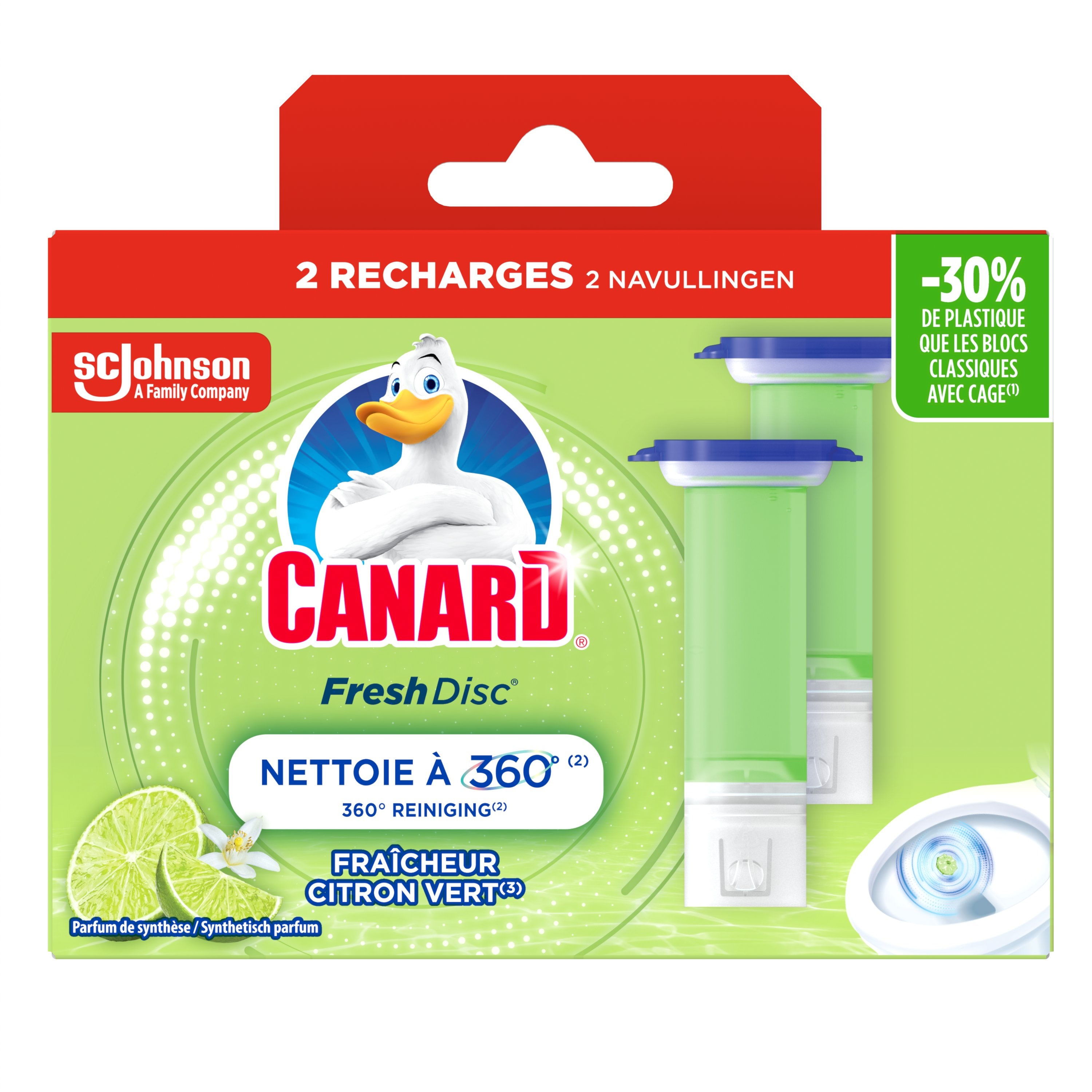 Canard Toiletreiniger Fresh Disc Navulling Citrus - 2 stuks